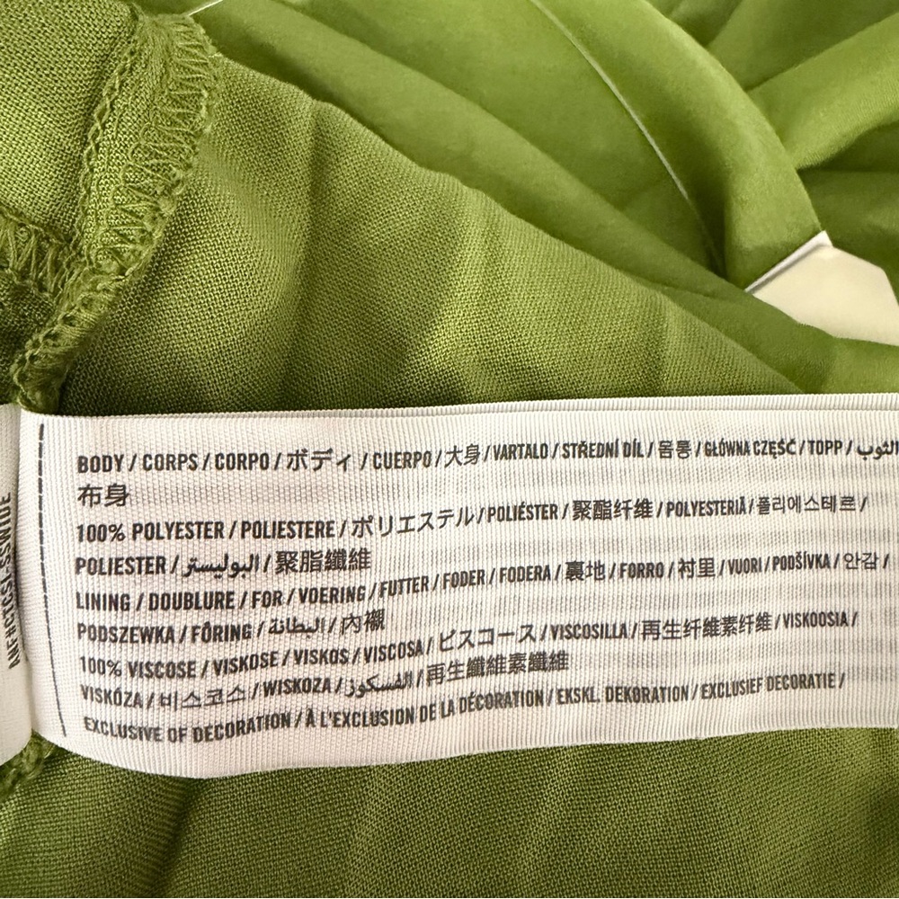 New! Abercrombie & Fitch green satin cowl neck midi slip dress 23811 - Picture 11 of 13